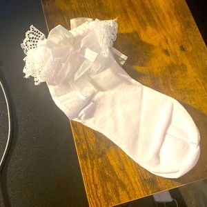 Frilly, ruffle white socks.
